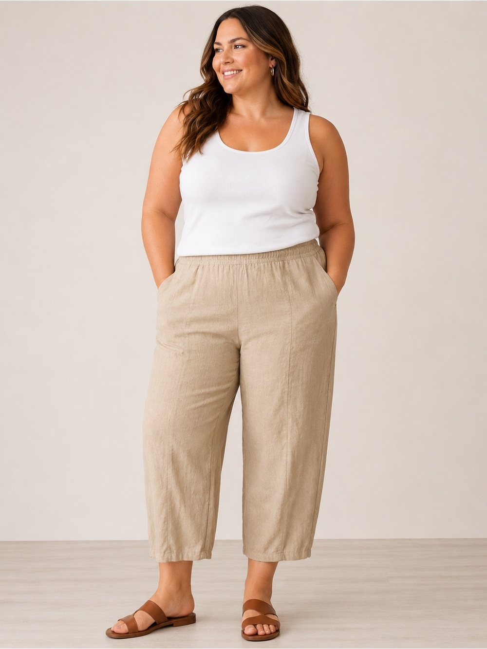 77. Max Studio • NWT $138 USD Pull On Barrel Leg Trouser W23-R18” I24”-27”